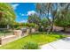 Well-maintained backyard featuring a built-in grill and lush landscaping, perfect for outdoor cooking and entertaining at 7734 E Monica Dr, Scottsdale, AZ 85255