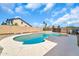 Backyard has a private in-ground swimming pool with rock landscaping and block wall fencing at 8871 W Maryland Ave, Glendale, AZ 85305