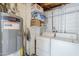 Laundry room features white walls, a washer, a dryer, shelves, and a water heater at 120 S Olive --, Mesa, AZ 85204