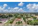 Expansive aerial view of the property showcasing its lush landscaping and location in a peaceful residential area at 18132 E Vencino St, Gilbert, AZ 85298