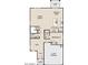 Detailed first floor plan showcasing the kitchen, Gathering room, and 2 car garage at 32218 N Knauss Ln, San Tan Valley, AZ 85143