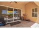 The back patio with sliding glass doors offers plenty of natural light at 3823 E Kroll Dr, Gilbert, AZ 85234