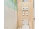 This bathroom includes a toilet, shower, mirror, and towel rack at 3823 E Kroll Dr, Gilbert, AZ 85234