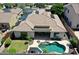 Aerial view of backyard with pool and patio at 6886 W Mazatzal Dr, Peoria, AZ 85383