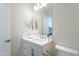 Stylish bathroom with quartz countertop vanity, modern mirror, and neutral color palette at 9626 E Bunny Ear E Ln, Gold Canyon, AZ 85118