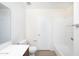 Clean bathroom with a white toilet and combination tub/shower at 2174 W Kristina Ave, San Tan Valley, AZ 85144