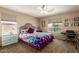 Bright bedroom with a ceiling fan, offering comfort and natural light at 3693 E Sparrow Pl, Chandler, AZ 85286