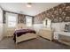 Charming bedroom features floral wallpaper, and a stylish vanity at 3931 E Weather Vane Rd, Gilbert, AZ 85296
