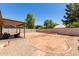 Spacious backyard with desert landscaping and a covered patio at 423 W Century Ct, Gilbert, AZ 85233