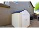 Exterior shot of the shed in the backyard perfect for storing outdoor equipment and tools at 4530 E White Feather Ln, Cave Creek, AZ 85331