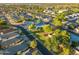 A picturesque aerial view showcasing the community, homes, and lush green trees at 4725 E Brown Rd # 13, Mesa, AZ 85205