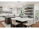 Spacious kitchen with double islands, white cabinetry, open shelving, and a view to the backyard at 5112 N 41St St, Phoenix, AZ 85018