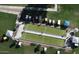 Overhead view of a meticulously maintained bocce ball court, perfect for community recreation at 520 S Sand Verbena Way, Mesa, AZ 85208