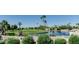 Breathtaking water view of lush landscaping, lake, and surrounding greenery creating a serene and picturesque setting at 520 S Sand Verbena Way, Mesa, AZ 85208