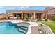 Backyard pool and patio is the perfect outdoor oasis for relaxation and entertaining at 5650 E Ocupado Dr, Cave Creek, AZ 85331