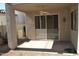 Covered patio with tiled floor and sliding glass door at 7979 E Princess Dr # 8, Scottsdale, AZ 85255