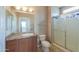 Bathroom with a modern vanity and a glass shower at 9820 N Central Ave # 212, Phoenix, AZ 85020
