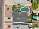An aerial view shows the home, pool, backyard, and landscaping at 13207 N 55Th Ave, Glendale, AZ 85304