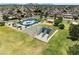 The aerial view shows a large park with ramadas and several sport courts at 13207 N 55Th Ave, Glendale, AZ 85304