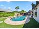 Inviting backyard pool surrounded by green landscaping and an outdoor bar area, perfect for entertaining at 13207 N 55Th Ave, Glendale, AZ 85304