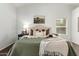 Comfortable bedroom features a cozy queen bed, soft lighting, and minimalist decor for a relaxing ambiance at 18219 N 19Th St, Phoenix, AZ 85022