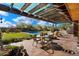 Spacious backyard with a pool, patio, and lush landscaping at 25232 N Horseshoe Trl, Scottsdale, AZ 85255