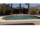 Backyard pool surrounded by palm trees and landscaped garden at 25862 W North Star Pl, Buckeye, AZ 85326