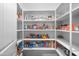 Walk-in pantry offers ample storage space with multiple shelves stocked with food and household items at 30639 N Dorado Ct, Queen Creek, AZ 85144