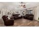 Open concept living room with wood flooring, recessed lighting, and ceiling fan at 3927 E Vista Grande --, San Tan Valley, AZ 85140