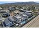 Stunning aerial view of a stylish home nestled in a vibrant community, framed by majestic mountain scenery at 8503 S 9Th Dr # 17, Phoenix, AZ 85041