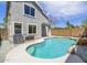 Backyard pool with rock features and patio area, offering a private and relaxing outdoor oasis at 8723 E Kiowa Ave, Mesa, AZ 85209