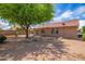 Spacious backyard with desert landscaping and covered patio at 1492 E Westchester Dr, Chandler, AZ 85249