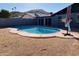 Backyard showcasing a refreshing pool, gravel surface, and outdoor space at 2022 W Aster Dr, Phoenix, AZ 85029