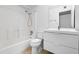 Bathroom featuring a shower and modern vanity at 962 W Keating Ave, Mesa, AZ 85210