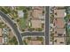 Bird's eye view of neighborhood with homes, parks, and street layouts at 2466 E Aris Dr, Gilbert, AZ 85298