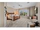 Comfortable main bedroom with a bed, a window with blinds, and a ceiling fan at 41731 N Rolling Green Way, Anthem, AZ 85086