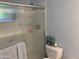 Bathroom showcasing a shower stall with glass door and a toilet at 6637 E Culver St, Scottsdale, AZ 85257