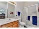 Bathroom with a shower, vanity, and modern fixtures at 7006 E Jensen St # 48, Mesa, AZ 85207