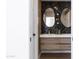 Bathroom with and sinks, modern vanity, and herringbone tile at 802 N Lisbon Dr, Chandler, AZ 85226
