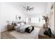 Bright and airy main bedroom featuring neutral tones, plantation shutters and stylish decor at 802 N Lisbon Dr, Chandler, AZ 85226