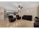 Open floor plan featuring neutral walls and tile floors that connects living area to the kitchen at 927 S Ash St, Gilbert, AZ 85233