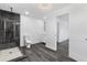 Bathroom featuring a modern walk-in shower and sleek vanity at 3002 W Mandalay Ln, Phoenix, AZ 85053