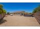 Large backyard with an above-ground pool, gravel landscaping, and covered vehicle parking at 5735 S Cloverdale Ln, Gilbert, AZ 85298