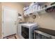 Well-organized laundry room with modern appliances, ample storage, and convenient shelving at 5735 S Cloverdale Ln, Gilbert, AZ 85298