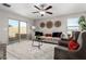 Comfortable living room features stylish decor, neutral-toned sofa and armchairs at 8208 W Albeniz Pl, Phoenix, AZ 85043