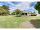 Lush backyard featuring mature trees and green grass at 10137 W Forrester Dr, Sun City, AZ 85351