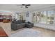Open living area with comfortable seating, seamlessly connected to the backyard, pool, and kitchen at 10759 N 101St St, Scottsdale, AZ 85260