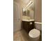 Bathroom with a wooden vanity, toilet, decorative mirrors, and tile flooring at 12547 W Pasadena Ave, Litchfield Park, AZ 85340