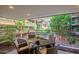 Private patio featuring comfortable seating with green views at 7157 E Rancho Vista Dr # 2012, Scottsdale, AZ 85251