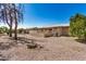 Large backyard featuring a stucco wall with metal security fence and desert landscaping at 871 Leisure World --, Mesa, AZ 85206